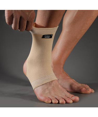 SPOTBRACE Ankle Brace Compression Sleeve (2 PACK) - Breathable Support for Men and Women - Ideal for Swelling, Plantar Fasciitis, Sprains - Nude, Large - Buy Online on GoSupps.com