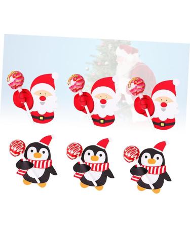  PRETYZOOM PRETYZOOM 62 Pieces Christmas Lollipop Cards Pencil Caps Ornament Decor Cartoon Paper for Lollipop Message Paper for Candy Korean Version Candy - Buy Online on GoSupps.com