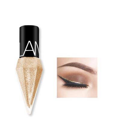 Liquid Eyeliner Glitter Eye Liners Kit Shiny Diamond-Shape Waterproof Eyeliner Pigment Colorful Eye Shadow Quick Dry Shimmer Silver Gold Beauty Cosmetics Makeup For Women(05#) champagne gold