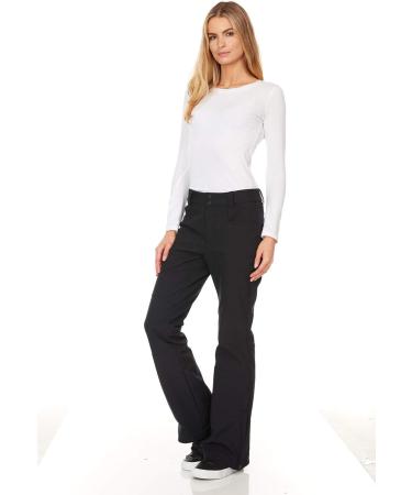 Arctic Quest Women's Softshell Ski Pant - Water Resistant, Fleece Lined, Insulated Winter Snow Pants | Rich Black, Small - Buy Online on GoSupps.com