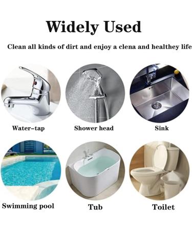 Effective Pumice Stone Toilet Bowl Cleaner Set - Long Handle Bathroom Brush & Hard Water Stain Remover - Includes 1 Wand 7 Pumice Stones & Wall Sticker - Buy Online on GoSupps.com
