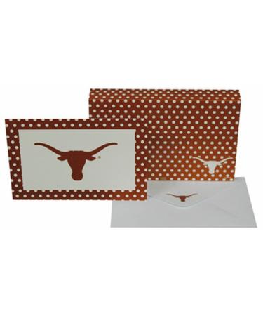 NCAA Texas Longhorns Polka Dot Design Stationary Note Card Set