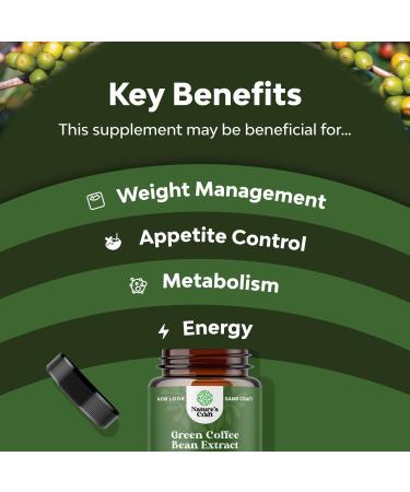 Pure Green Coffee Bean Extract 800mg for Weight Loss & Energy | Natural Appetite Suppressant with Chlorogenic Acid - 60 Capsules - Buy Online on GoSupps.com