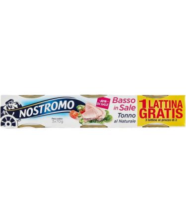 Nostromo Tonno al Naturale Basso Pack of 5 cans of low salt natural tuna 3 cans of 70 g + 1 sachet of free Felce Azzurra talcum powder sachet of 100 g - Buy Online on GoSupps.com