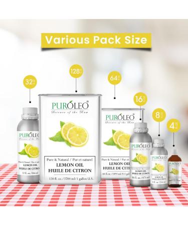 PUROLEO Lemon Essential Oil 16 Fl Oz/473 ML (Packed in Canada) 100% Pure & Natural Fresh Lemon Peels for Aromatherapy DIY Cleaning Products and Personal Care - Uplifting Citrus Aroma in Every Drop 16 Fl Oz (Pack of 1) - Buy Online on GoSupps.com