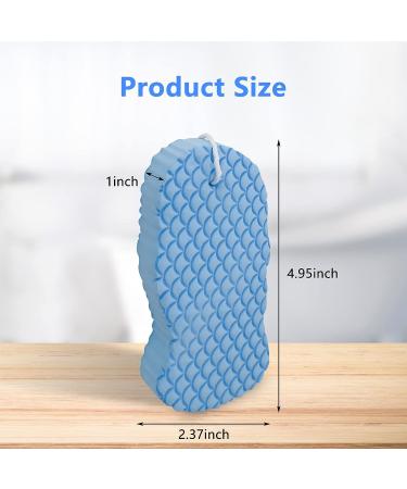 SLAKOZYT 3D Exfoliating Bath Sponge 4Pcs - Super Soft and Skin Friendly - Ideal for Adults, Children, and Pregnant Women - Gray, Pink, Blue, White - Buy Online on GoSupps.com