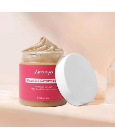 Amzeye Himalayan Salt Detox Scrub 4.23 oz Natural Exfoliator with Walnut Shell Jojoba Oil and Centella Asiatica Grape Seed Oil Anti-aging Body and Face Scrub - Buy Online on GoSupps.com