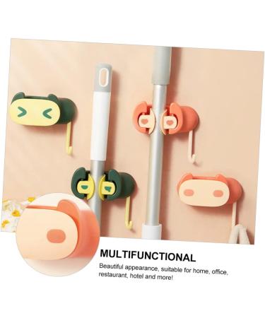Garneck Wall-Mounted Mop & Broom Holder - No Punching Tool Organizer - Orange | Perfect for Bathrooms & Gardens | 10.40x5.00x4.50CM - Buy Online on GoSupps.com