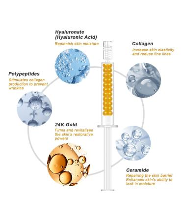 Under Eye 24K Gold Gel - Reduce Fine Lines Dark Circles & Puffy Eyes | Advanced Anti-Wrinkle Repair Eye Cream | Facelift Essence | 2 Syringe Pack - Shop Internationally - Buy Online on GoSupps.com