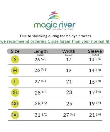Magic River Handcrafted Tie Dye T-Shirt - X-Large Rainbow - 15 Color Patterns - 6 Adult Sizes - Buy Online on GoSupps.com
