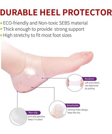 Silicone Heel Protector & Gel Heel Cups Set - Relief for Plantar Fasciitis Heel Pain & Blisters - 4 Pieces for Men & Women - Buy Online on GoSupps.com