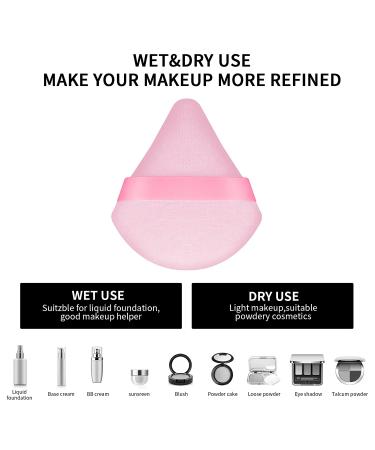Sibba 12Pcs Triangle Shape Face Makeup Puff Set for Loose Powder - Soft Cosmetic Sponge for Wet and Dry Application - Large Body Cotton Cushion Puffs (Black/White/Pink) - Buy Online on GoSupps.com