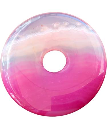 Steinfixx Premium Pink Agate Necklace - Healing Chakra Stone with Suede Strap | 30mm Gemstone Jewelry - Buy Online on GoSupps.com