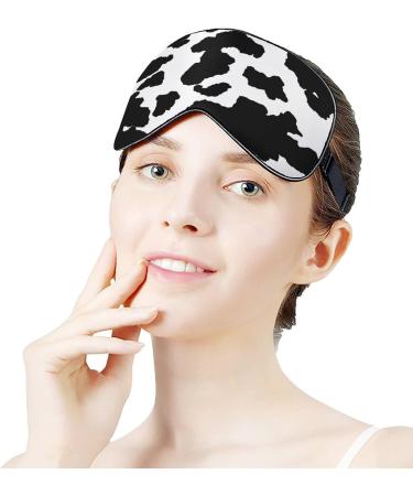 Cow Skin Animal Pattern Sleep Mask | Adjustable Eye Shades for Women | Comfortable Sleeping Cover - Buy Online on GoSupps.com