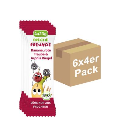 Cheeky friends organic fruit bar "Rote Traube Aronia & Banana" without added sugar for children & babies from 1 year 6 x (4 x 23 g) Red Traube Aronia & Banana 4 pieces (6 Pack)