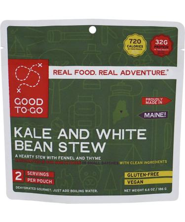 GOOD TO-GO Kale and White Bean Stew | Dehydrated Backpacking and Camping Food | Lightweight | Easy to Prepare Double Serving