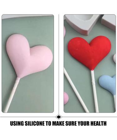 Alipis 2pcs Heart Shaped Silicone Mold Heart Lollipop Candy Molds Silicone Chocolate Molds Hard Candy Sucker Mold Heart Lollipop Molds Decor Clay Kitchen Supplies Silica Gel White Jelly - Buy Online on GoSupps.com