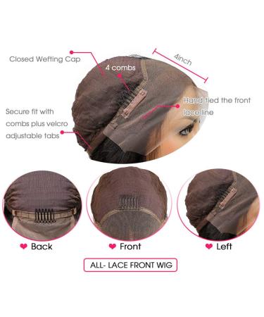Lace Front Wigs for Black Women | 14-Inch Precut Synthetic & Real Hair Straight Bob - 150% Natural Hairline - Buy Online on GoSupps.com