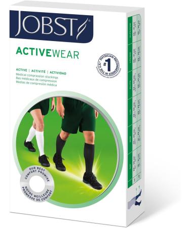 JOBST Activewear Knee High Compression Socks 30-40 mmHg - Medium Cool White | Best for Travel & Everyday Use - Buy Online on GoSupps.com