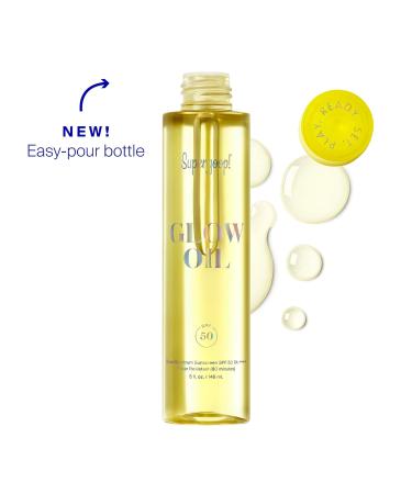 Supergoop! Glow Oil 5 fl oz - SPF 50 PA++++ Body Oil with Vitamin E & Natural Extracts - Broad Spectrum Sunscreen for Radiant Skin - Buy Online on GoSupps.com