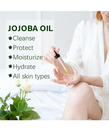 AIQIUSHA Organic Jojoba Oil 60ML - 100% Pure Cold Pressed Carrier Oil for Skin Hair Growth Frizz Control & DIY Beauty - Buy Online on GoSupps.com