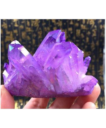 Red Titanium Coated Crystal Cluster Natural Gemstone Specimen Figurine (Color : Purple) - Buy Online on GoSupps.com