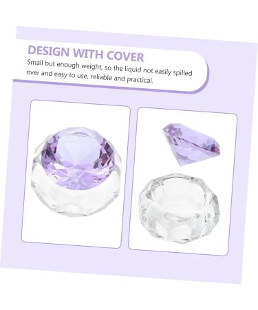 Ipetboom Manicure Cups Nail Art Crystal Cup Purple White Crystal Glass With Cover Nail Art Liquid Cup - Buy Online on GoSupps.com
