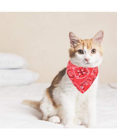 Adjustable Dog Bandana Headscarves for Small Dogs & Cats | Red Neckerchief (M) - Buy Online on GoSupps.com