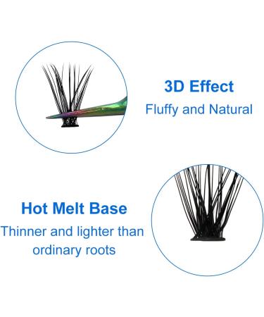 D Curl 0.07mm 16mm 40D Cluster Eyelash Extensions - DIY Lash Clusters - RR-16mm Clusters-40D-0.07-D - Buy Online on GoSupps.com