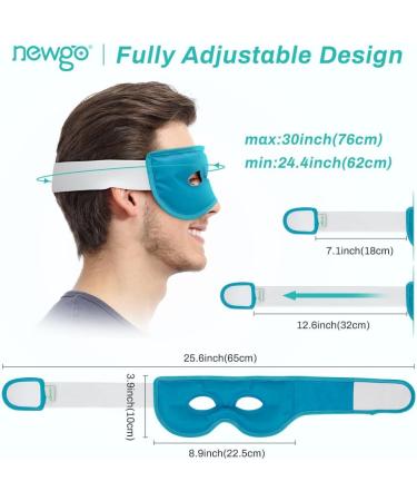 NEWGO Reusable Hot/Cold Eye Mask for Puffy Eyes - Cooling Therapy for Migraine, Dark Circles, Dry Eyes - Sinus Pain Relief - Light Blue - Buy Online on GoSupps.com