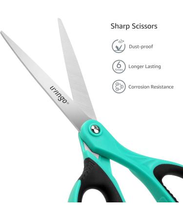 LIVINGO 8.5 Scissors 3 Pack - Ultra Sharp All Purpose Shears for Office, School, Sewing - Ergonomic Comfort Grip - Blue/Red/Grey - Buy Online on GoSupps.com