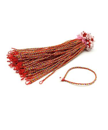 COHEALI Braided Bracelet 100pcs Girls Handmade Braided Bracelets Handcraft Bracelet Red Rope Beaded To Weave Miss