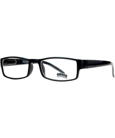 Buy SA106 Black Narrow Rectangular Spring Hinge Glasses | Plastic Clear Lens Eye Wear for All | International Shipping Available - Buy Online on GoSupps.com