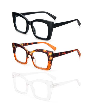 Rectangular Large Frame Eye Glasses Non-Prescription Eyewear Anti-blue Light Anti-eyestrain Computer Games Glasses 3pc