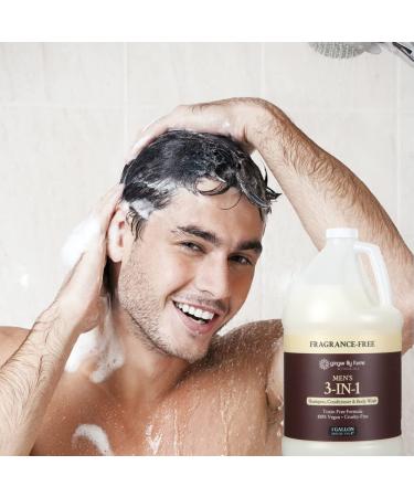Ginger Lily Farms Botanicals Men's 3-in-1 Shampoo Conditioner & Body Wash 1 Gallon - Vegan & Fragrance-Free - Buy Online on GoSupps.com