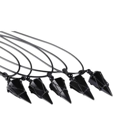 Kyeygwo Six - Seckiger Crystal Pendant Necklace | Adjustable Leather Rope Polished Quartz Pointed Stone Healing Reiki Pendulum Chain - Unique International Shipping Available - Buy Online on GoSupps.com