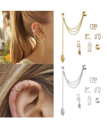 Gold Silver Hair Cuffs Dreadlock Clips Set - 24 Pcs Hair Jewelry Charms for Women Men | Non-Piercing Ear Clip Styling Tools & Accessories - Buy Online on GoSupps.com