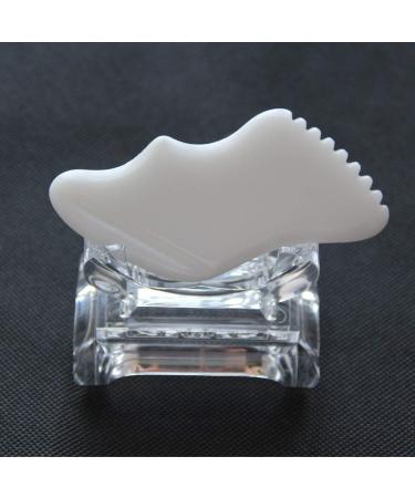 Jade Gua Sha Massage Tool | Natural Gemstone Facial Tool for Anti-Aging & Wrinkle Reduction - White 03 - Buy Online on GoSupps.com
