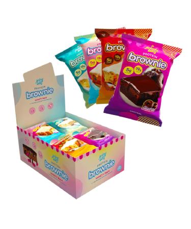 Prime Bites High Protein Brownie (12 Per Box, Variety Pack) - 19g of Protein, 5g of Collagen, Gluten Free, Low Sugar Treat, Delicious Protein Snack