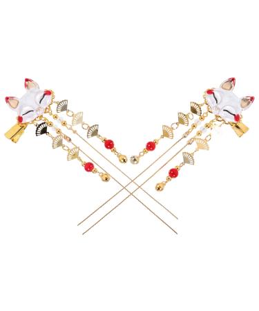 Lurrose 2Pcs Japanese Geisha Hair Clips Chinese Vintage Tassel Hairpin Kimono Bridal Hanfu Hair Accessories for Women Girls