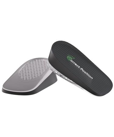 Correct Position Heel Lift Inserts Thick Heel Cushioning Height Increase Insoles Heel Cup Shoe Heel Inserts for Heel Spurs Heel Pain Plantar Fasciitis Achilles Tendonitis (1" Height Black) 1" Height Black