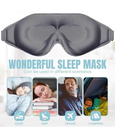 Astra Vena Memory Foam 3D Contoured Sleep Mask - Grey, Blockout Light, Soft Weighted Eye Cover for Men and Women - Buy Online on GoSupps.com