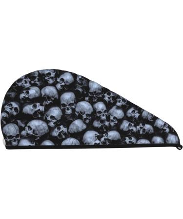 Gothic Skull Microfiber Hair Towel | Super Absorbent Coral Velvet Quick Dry Wrap for Long & Curly Hair - Perfect for Women - Buy Online on GoSupps.com
