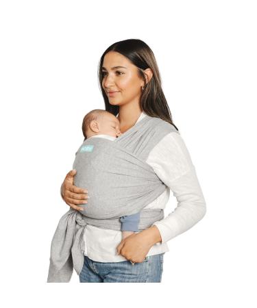 MOBY Grey Classic Baby Wrap Carrier for Newborn to Toddler up to 33lbs Baby Sling from Birth One Size Fits All Breathable Stretchy Made from 100% Cotton Unisex