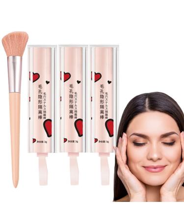 2024 New Magical Pore Eraser Waterproof Face Primer Stick Statisticalt Face Primer Stick Pore Professional Primer (3PCS)