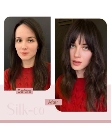 Buy Silk-Co Clip-In Hair Bangs Extensions | Real 7A Remy Dark Brown Pony Hair | Soft Natural Fringe 20cm - 3g (1 Pack) - Buy Online on GoSupps.com