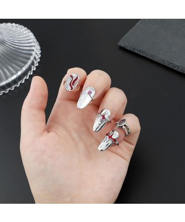 minkissy 3 Sets nail ring Finger Jewelry Women Ring Gift rings for women Finger Tip ring for women nail jewels women s rings red suits womans rings ladies gifts Zinc alloy white girl Miss 2X0.9X0.9CM White - Buy Online on GoSupps.com