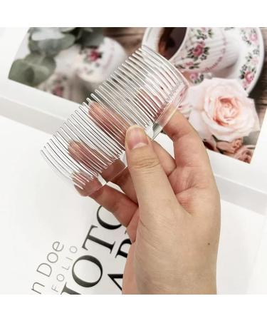 HD Novelty Set of 4 Plain Hair Combs Slides 9cm French Side Combs Plastic Twist Comb Strong Hold Hair Clips Accessories for Girls Women (Clear) - Buy Online on GoSupps.com