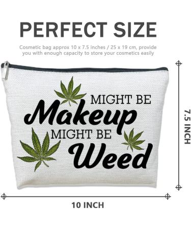 2 Pcs Marijuana Makeup Bag Set - Funny Weed Leaves Travel Zip Pouches - Great Gifts for Friends, Sisters, Colleagues - 10*7.5 Inch - Buy Online on GoSupps.com