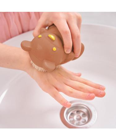 Tuxxjzm Bear Nail Brush | Scrubbing Cleaning Washing Brushes | Easy To Grip Bear Finger Nail Brush With Soft Bristles Gently Cleans Kid's Nails Brown - Buy Online on GoSupps.com